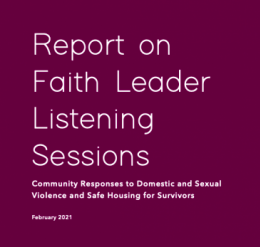 Report on Faith Leader Listening Sessions